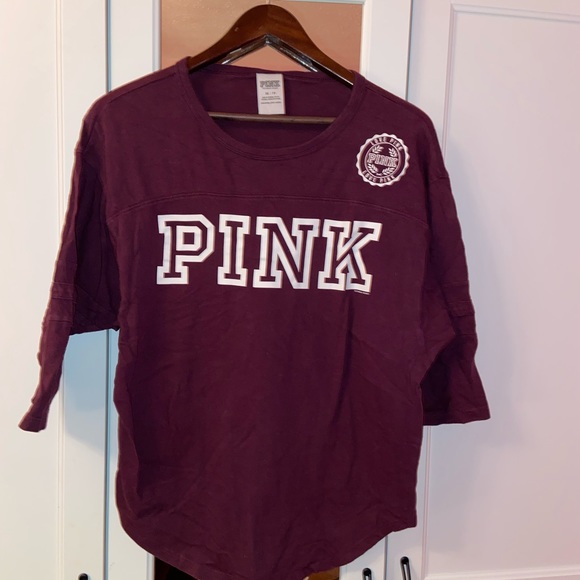 PINK Burgandy Tee - Picture 1 of 2